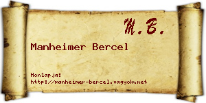 Manheimer Bercel névjegykártya